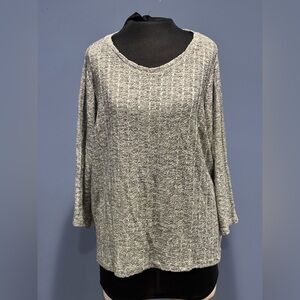 Roz & Ali Womens Sweater Long Sleeve Color Gray Size 1x